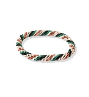 black green rust diagonal stripe slide and stack bracelet