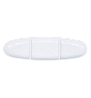 16" OVAL SECT TRAY WHITE