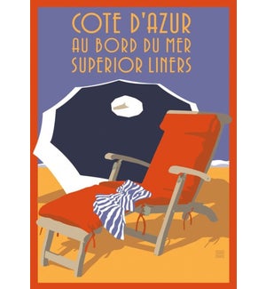 Cote D'Azur Beach chair Luggage Tag