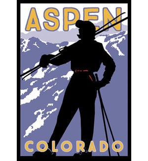 Aspen Skier Luggage Tag