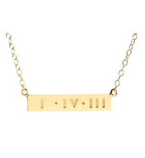 1-4-3 Necklace Gold Bar Small