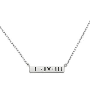 1-4-3 Necklace Silver Bar Small