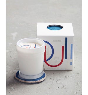 10 oz. boxed candle w/agate coaster - Oui