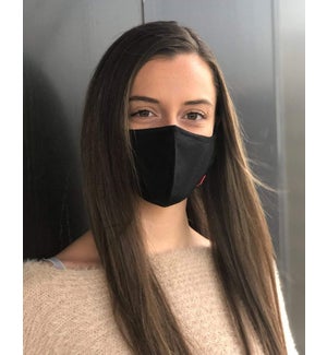 100% Cotton Non-Medical Mask with filter-Solid Black