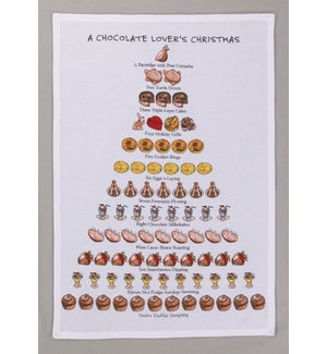 A Chocolate Lover's Christmas Print Kitchen Towel