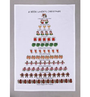 A Beer Lovers Christmas Print Kitchen Towel
