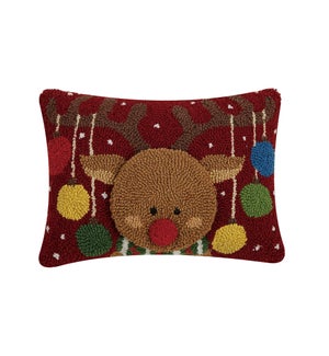 3D REINDEER WITH ORNAMENTS HOOK PILLOW BF
