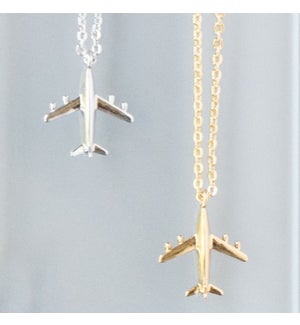 Airplane Necklace - Silver