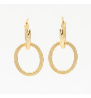 18K Gold Plated Circle And U-Shaped Double Hoop Earrings