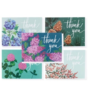 Assorted Flora Thank You Note Set 10/box
