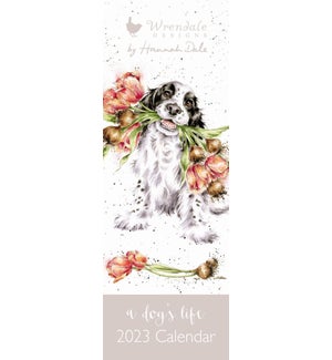 2023 A Dog's Life Slim Calendar - Blooming with Love - Dog