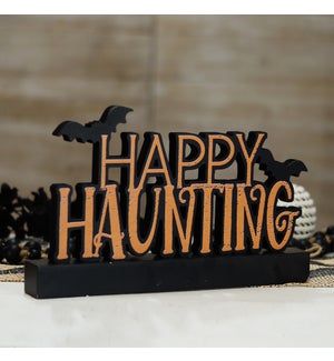 WD.  SIGN "HAPPY HAUNTING"