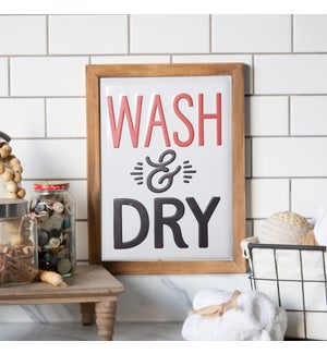 |MTL./WD. SIGN "WASH & DRY"|