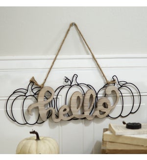 WD./MTL. HANGING SIGN "HELLO"