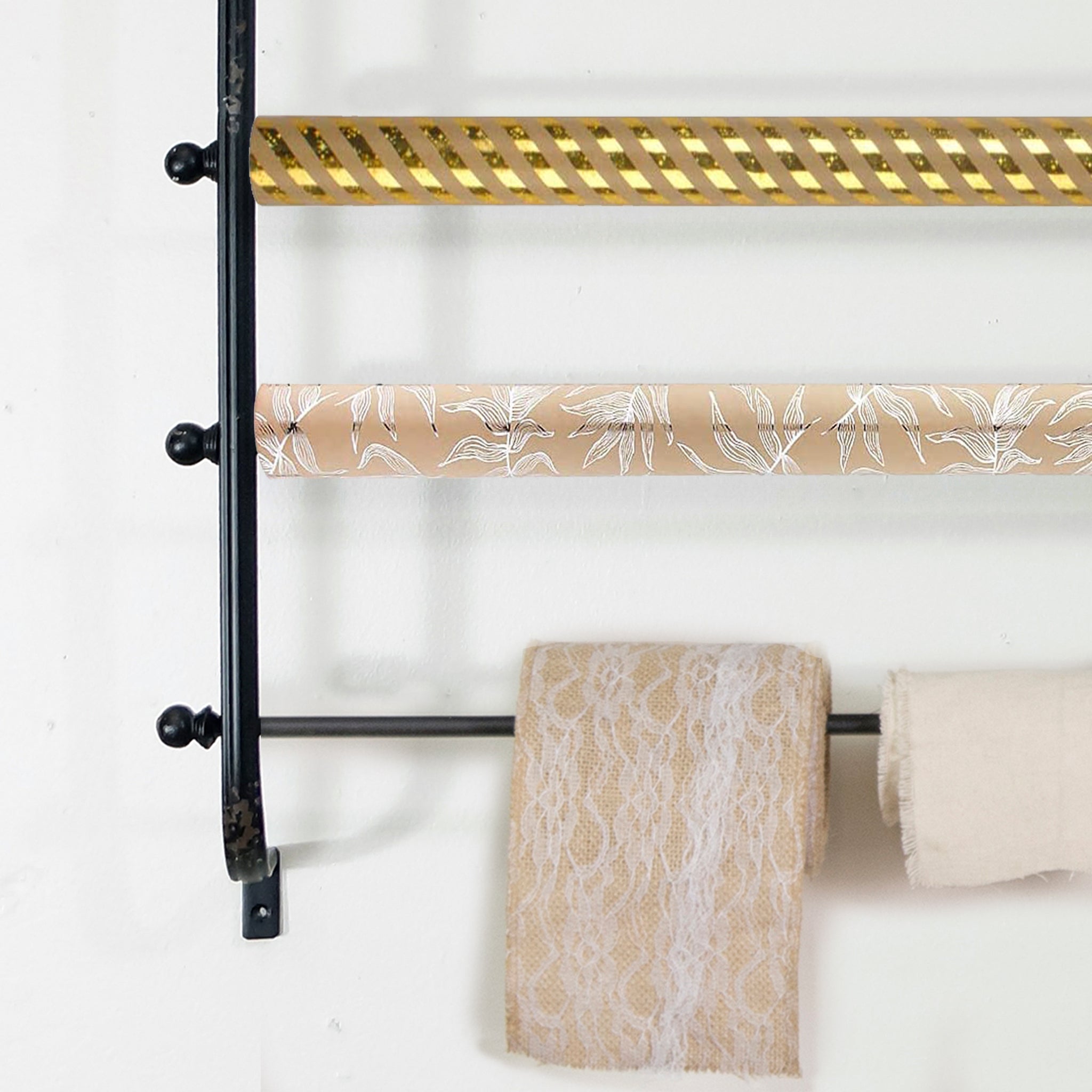 Wrapping paper discount rack wall mount