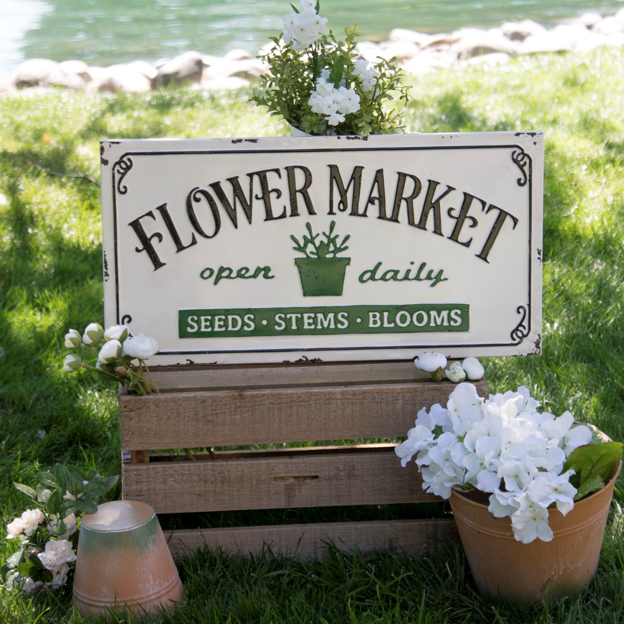 Wall Décor Flower Market Sign Wall Hangings Home & Living Etna.com.pe