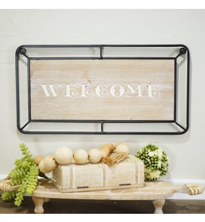 MTL./WD. SIGN "WELCOME"