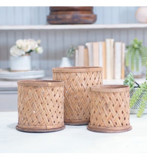 WD. WOVEN BAMBOO POT - S/3