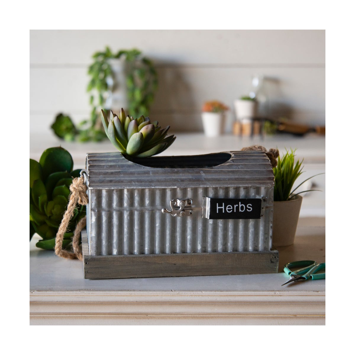 |WD./MTL. HERBS PLANTER|