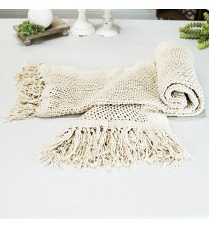 COTTON KNITTED THROW
