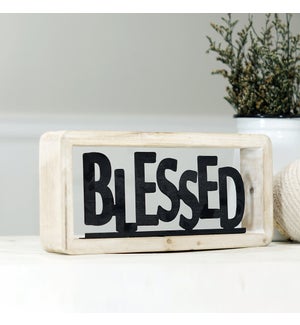 |MTL./WD. TABLETOP DECOR "BLESSED"|