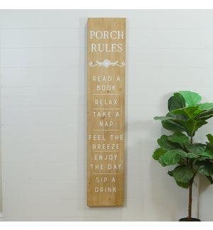 WD. 47" SIGN "PORCH RULES"