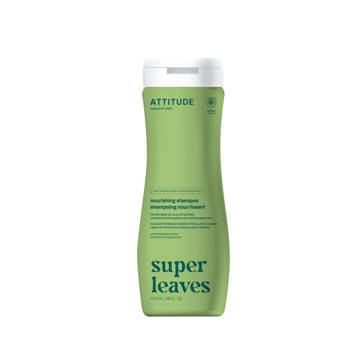 ATTITUDE 473ml Shampoo Nourishing Grape Seed Oil and Olive Leaves SUPER LEAVES