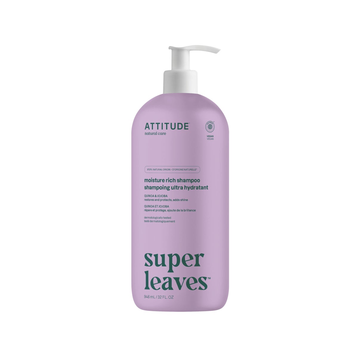 ATTITUDE 946ml Shampoo Moisture Rich Quinoa and Jojoba SUPER LEAVES