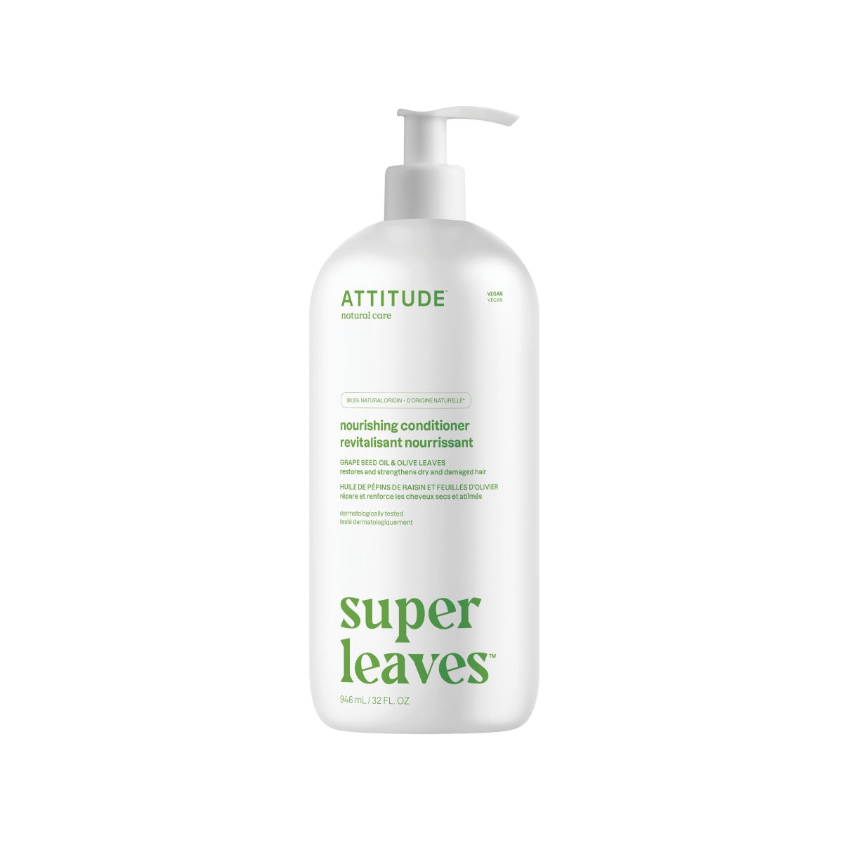 ATTITUDE 946ml Conditioner Nourishing Grape Seed Oil and Olive Leaves SUPER LEAVES
