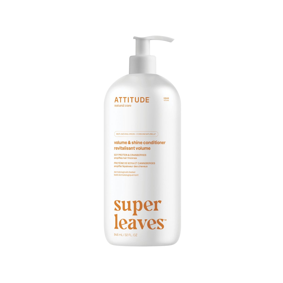ATTITUDE 946ml Conditioner Volume and Shine Soy Protein and Cranberries SUPER LEAVES