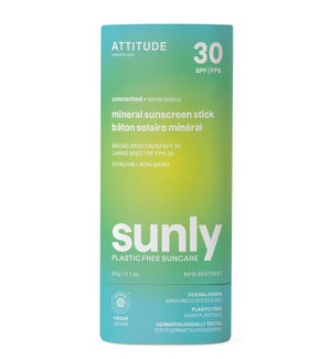 ATTITUDE 20g Sunly Sunscreen Stick Unscented 30 SPF (CR8)
