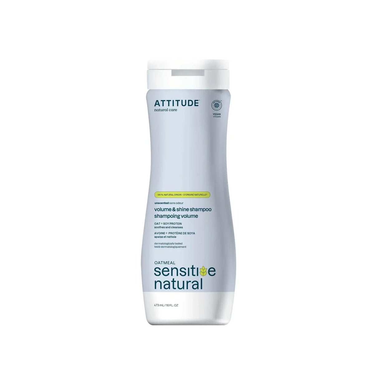 ATTITUDE 473ml Shampoo Volume and Shine Unscented Oatmeal Sensitive Natural