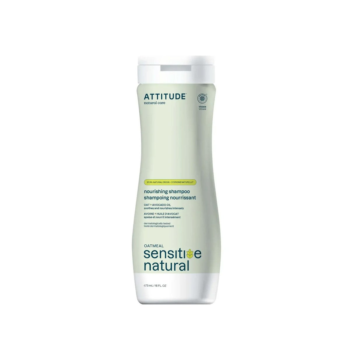 ATTITUDE 473ml Shampoo Nourishing Avocado Oil Oatmeal Sensitive Natural