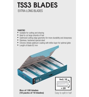 TSS3 Extra Long Razor Blades 100PC