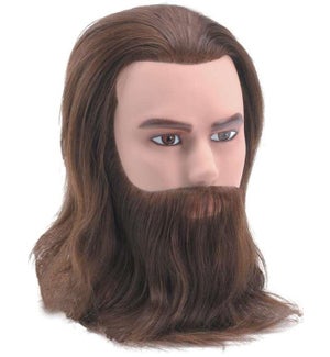 Male Deluxe Mannequin Short Hair Beard & Moustache, Brown, 8 Inches BES2MALEUCC