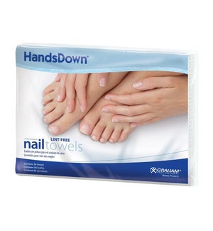 HANDDOWN Nail Care Towels 12x16 Inch, White, 50/Towels