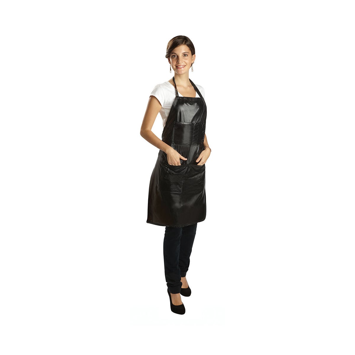 Le Pro All Purpose Plastic Apron, Black BES56UCC