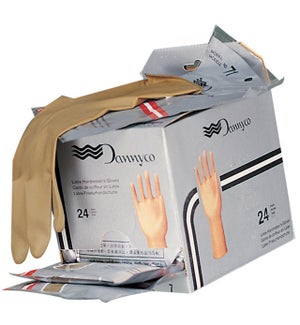 Brown Latex Gloves 6.5in 1pr Small FP