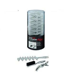 BAB 15pc Tio Mix Bucket Clips/Brush/Comb Silver