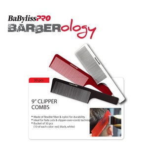 * Babylisspro Barberology 9 Inch Barber Combs 30 PCS