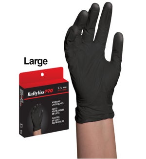 @ ETA AUG 14 Large Reusable Black Satin Latex Gloves 4/Box