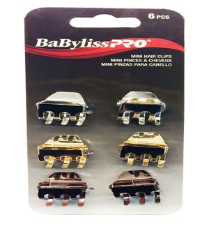 BABYLISSPRO Mini Hair Clips, 6/Pack, Mixed