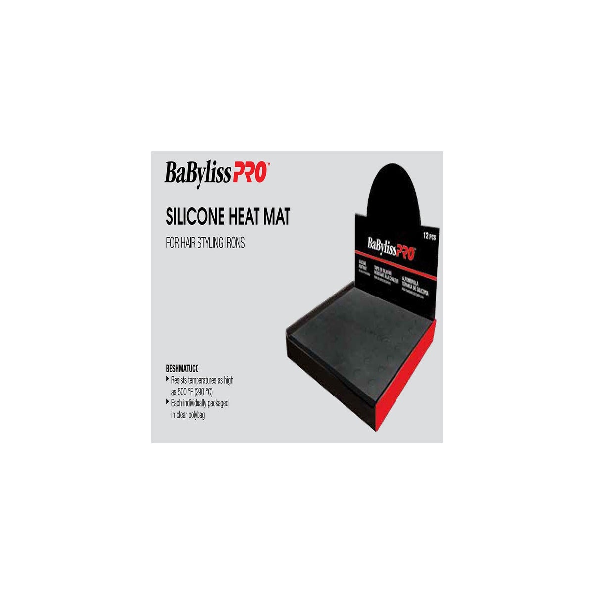 12pc Silicone Black Heat Mat Display