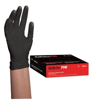 @Large Disposable Black Nitrile Gloves 100/Box CNBO BESNITLGUCC CR12