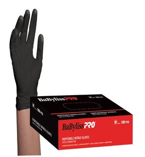 @Medium Disposable Black Nitrile Gloves 100/Box CNBO BESNITMDUCC CR12