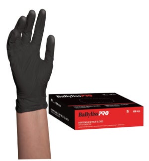 @Small Disposable Black Nitrile Gloves 100/Box CNBO BESNITSMUCC