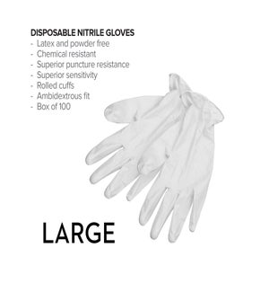 @Large Disposable WHITE Nitrile Gloves 100/Box CNBO BESNITWLGUCC