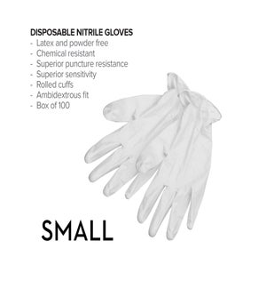 @Small Disposable WHITE Nitrile Gloves 100/Box CNBO BESNITWSMUCC