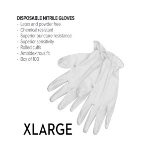 @Extra Large Disposable WHITE Nitrile Gloves 100/Box CNBO BESNITWXLUCC