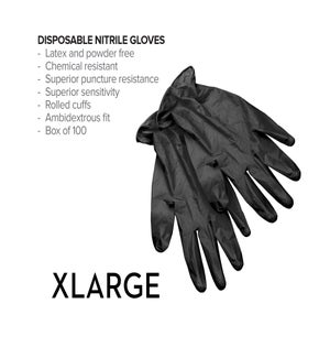 @Extra Large Disposable Black Nitrile Gloves 100/Box CNBO BESNITXLUCC